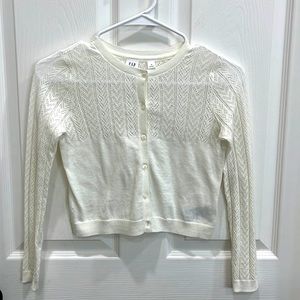 Gap Kids white cropped cardigan
